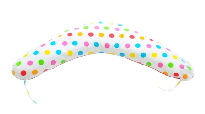 Poduszka ciążowa do karmienia, ze sznurkami, kulki wiosenne + czerwony