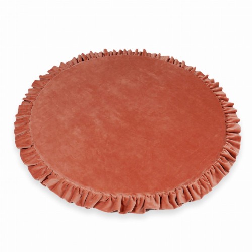 Mata do zabawy okrągła z falbanką 100 cm, Velvet Soft, canyon Clay