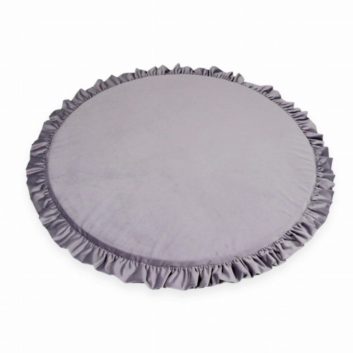 Mata do zabawy okrągła z falbanką 100 cm, Velvet, liliowy
