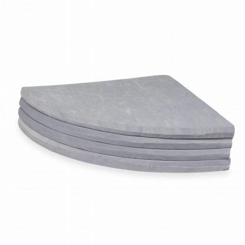 Mata do zabawy okrągła składana 160 cm, Velvet Soft, jasnoszary