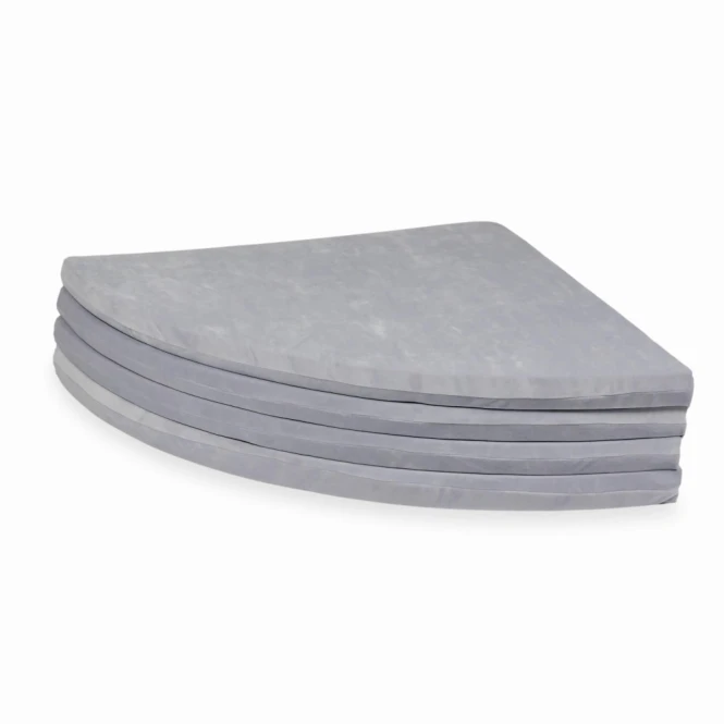 Mata do zabawy okrągła składana 160 cm, Velvet Soft, jasnoszary