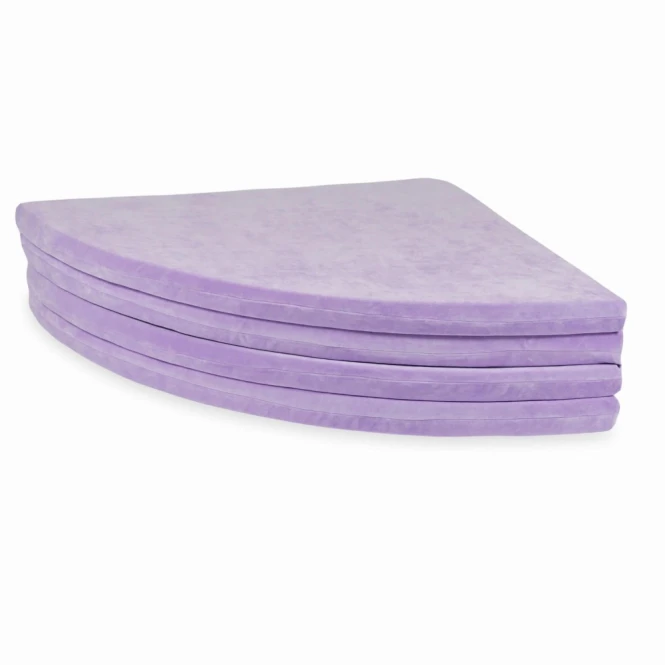 Mata do zabawy okrągła składana 160 cm, Velvet Soft, fioletowy