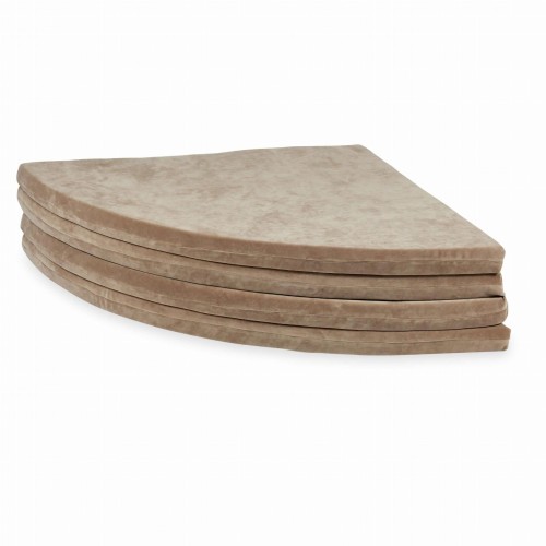Mata do zabawy okrągła składana 160 cm, Velvet Soft, ciemny Beżowy