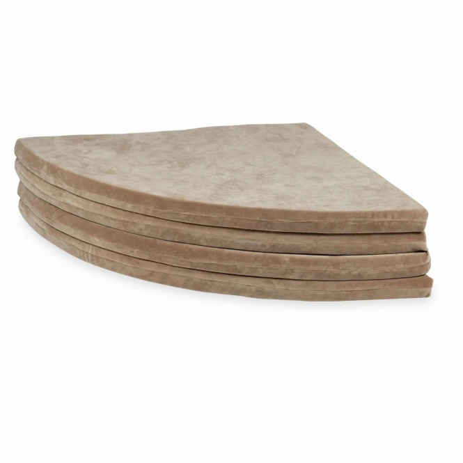 Mata do zabawy okrągła składana 160 cm, Velvet Soft, ciemny Beżowy