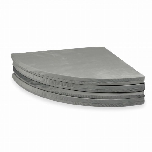 Mata do zabawy okrągła składana 160 cm, Velvet, szary