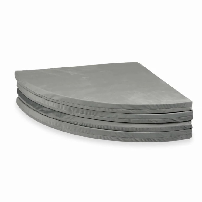 Mata do zabawy okrągła składana 160 cm, Velvet, szary