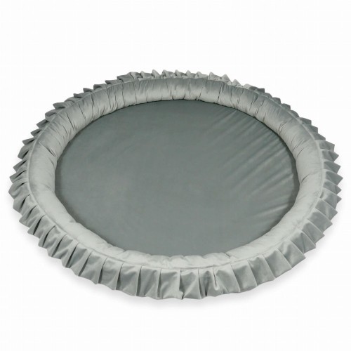 Mata gniazdko 120 cm dla niemowlęcia, Velvet, szary