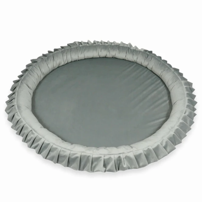 Mata gniazdko 120 cm dla niemowlęcia, Velvet, szary
