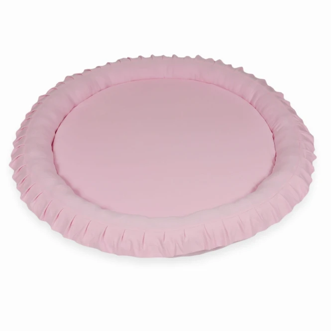 Mata gniazdko 120 cm dla niemowlęcia, tkanina tapicerska, pudrowy róż