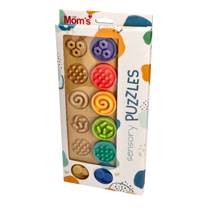 Puzzle sensoryczne kółeczka XL 6 elementów - Mom's Care 6m+