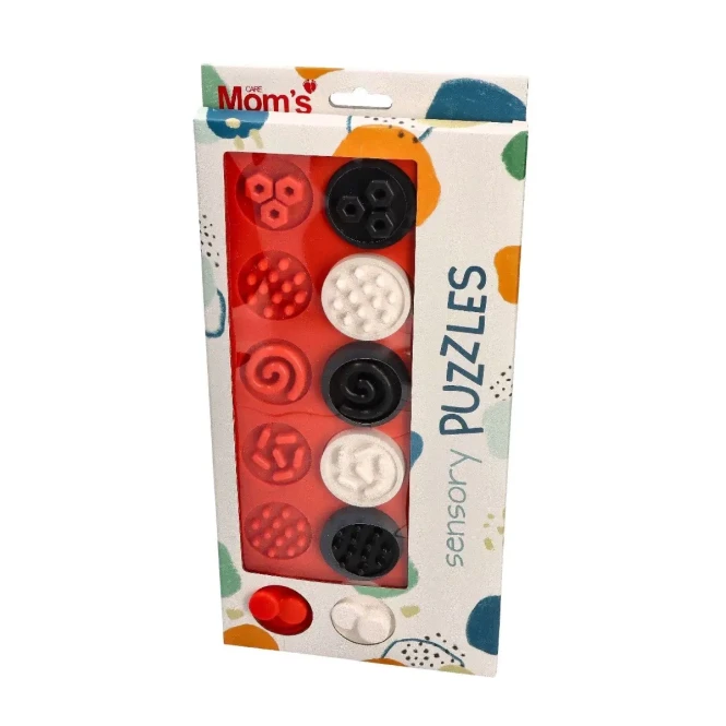 Puzzle sensoryczne kontrastowe kółeczka XL - Mom's Care 6m+