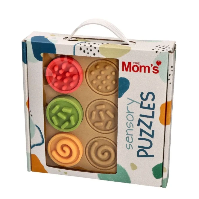 Puzzle sensoryczne kółeczka dla niemowląt 6m+ - Mom's Care
