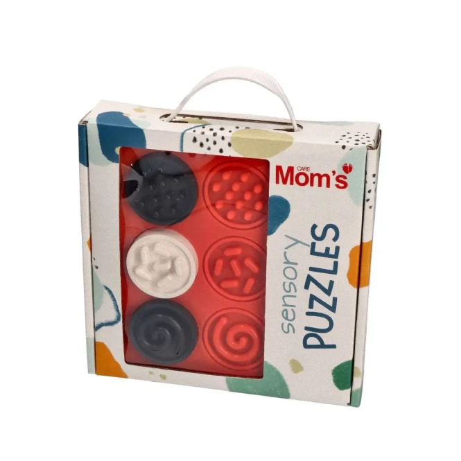 Kontrastowe puzzle sensoryczne kółeczka - Mom's Care 6m+