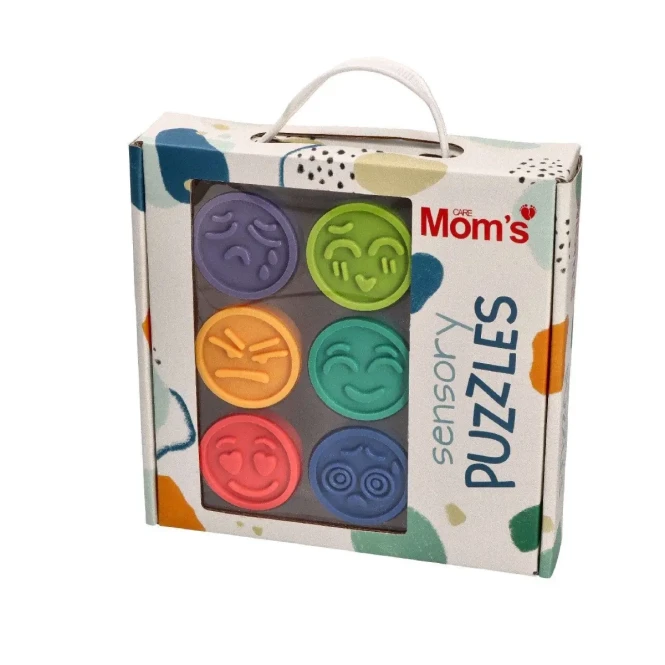 Puzzle sensoryczne emocje - miękkie kółeczka 6m+ Mom's Care