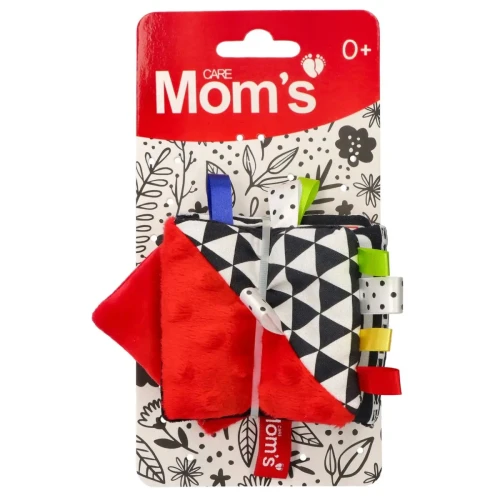 Czerwona książeczka sensoryczna materiałowa - Mom's Care 0+