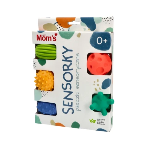 Pastelowe sensoryczne piłeczki Sensorky 5 sztuk 6m+ Mom's Care