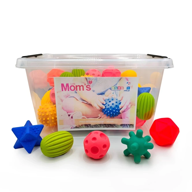 Sensoryczne piłeczki zestaw edukacyjny 45 elementów 6m+ Mom's Care