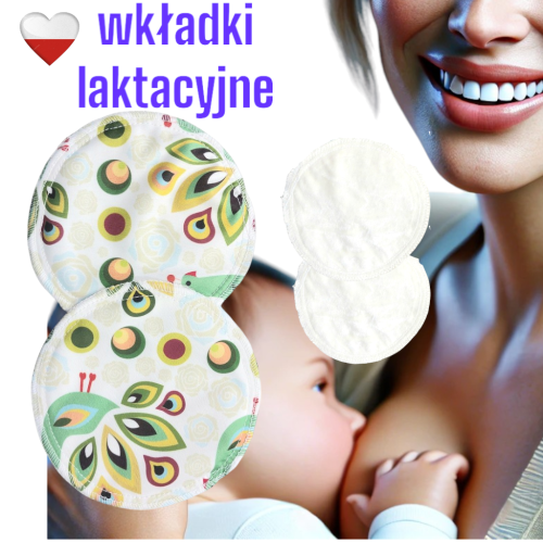 Wkładki laktacyjne PUL bambus pawie – NappiMe