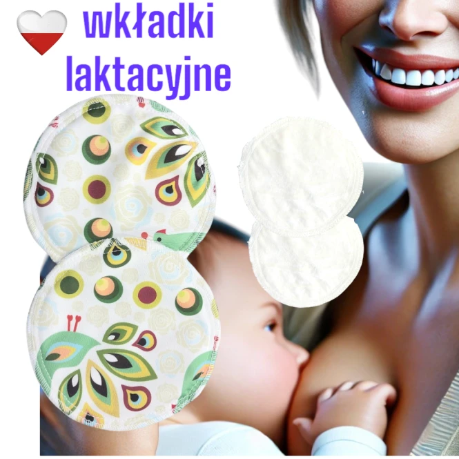 Wkładki laktacyjne PUL bambus pawie – NappiMe