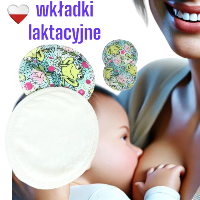 Wkładki laktacyjne PUL bambus żaby – NappiMe