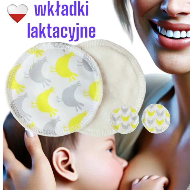 Wkładki laktacyjne PUL bambus kurki – NappiMe