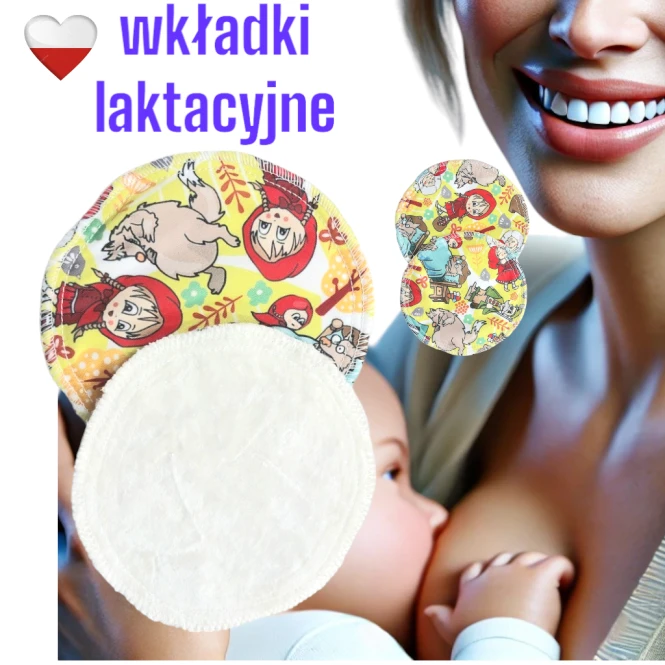 Wkładki laktacyjne PUL bambus czerwony kapturek – NappiMe