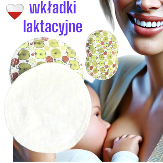 Wkładki laktacyjne PUL bambus jabłka – NappiMe