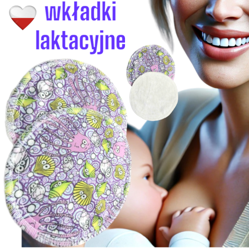Wkładki laktacyjne PUL bambus morskie zwierzęta – NappiMe