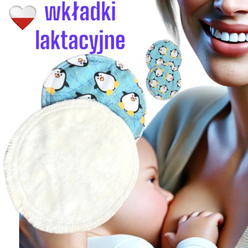 Wkładki laktacyjne PUL bambus pingwiny – NappiMe
