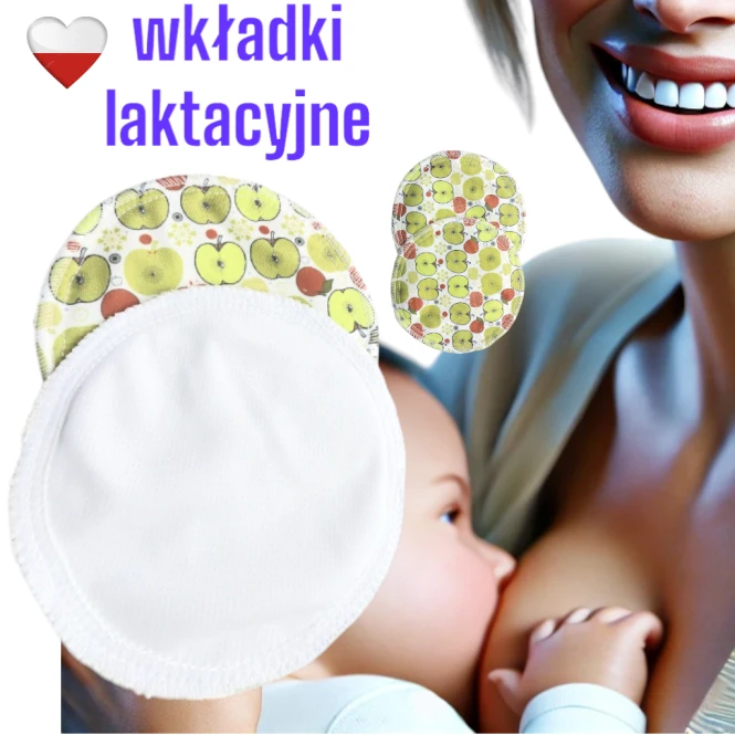 Wkładki laktacyjne PUL coolmax jabłka – NappiMe