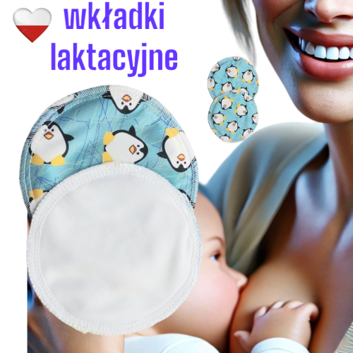 Wkładki laktacyjne PUL coolmax pingwiny – NappiMe