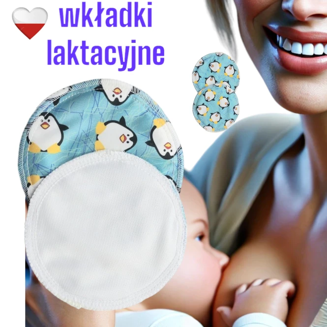 Wkładki laktacyjne PUL coolmax pingwiny – NappiMe