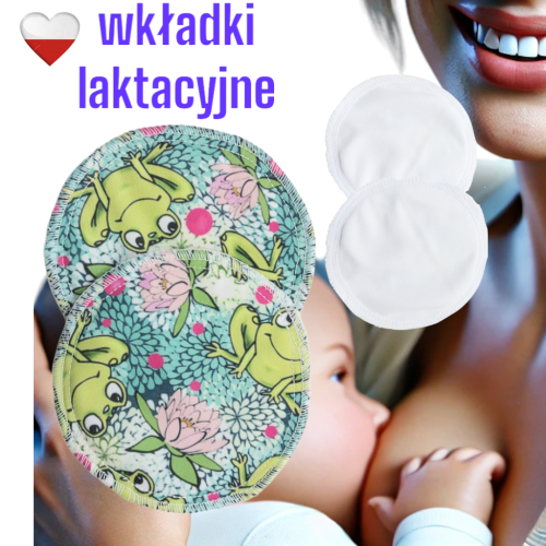 Wkładki laktacyjne PUL coolmax żaby – NappiMe