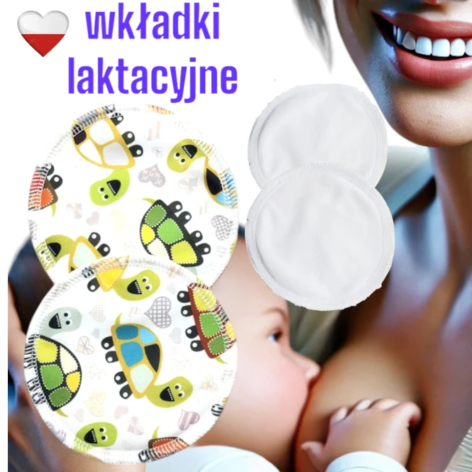 Wkładki laktacyjne PUL bambus żółwie – NappiMe
