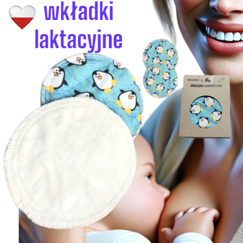 Wkładki laktacyjne PUL bambus pingwiny box – NappiMe