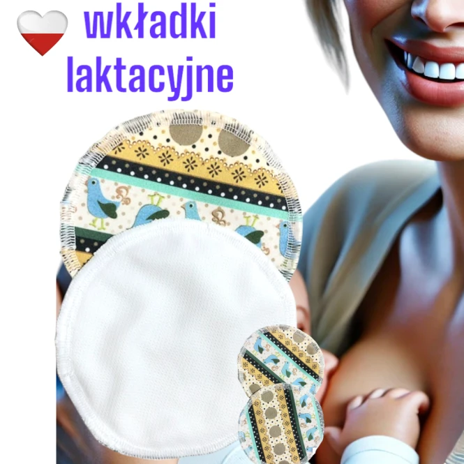 Wkładki laktacyjne PUL coolmax groszkowe kury – NappiMe