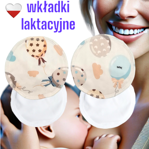 Wkładki laktacyjne PUL coolmax balony miętowe – NappiMe