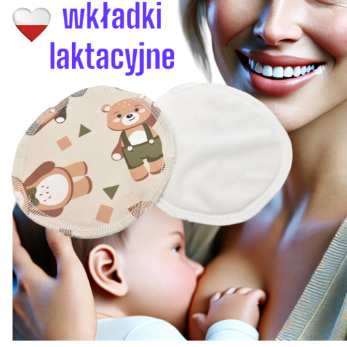 Wkładki laktacyjne PUL coolmax misie zielone – NappiMe