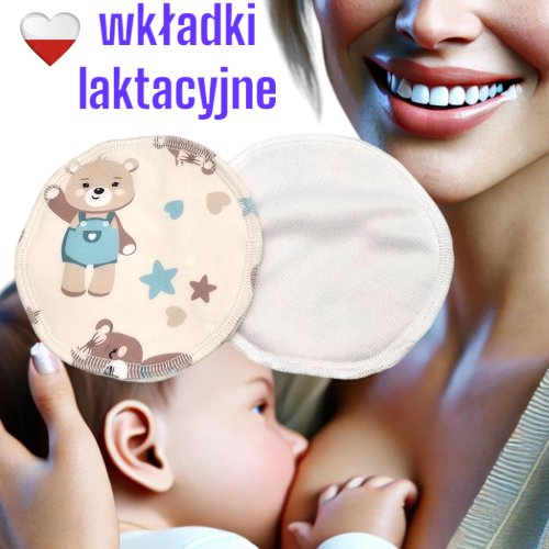 Wkładki laktacyjne PUL coolmax misie miętowe – NappiMe