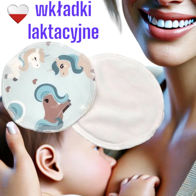 Wkładki laktacyjne PUL coolmax jednorożce miętowe – NappiMe