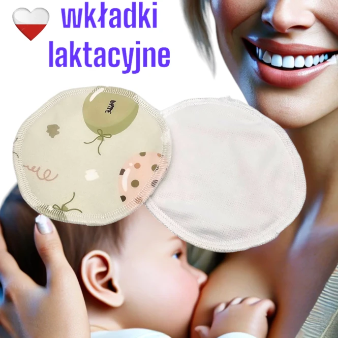 Wkładki laktacyjne PUL coolmax balony zielone – NappiMe