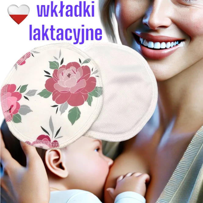 Wkładki laktacyjne PUL coolmax piwonie – NappiMe