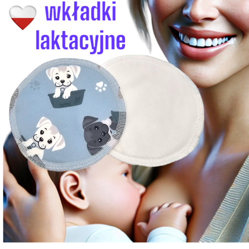 Wkładki laktacyjne PUL coolmax pieski niebieskie – NappiMe