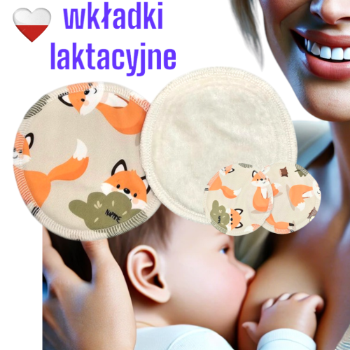 Wkładki laktacyjne PUL bambus liski – NappiMe