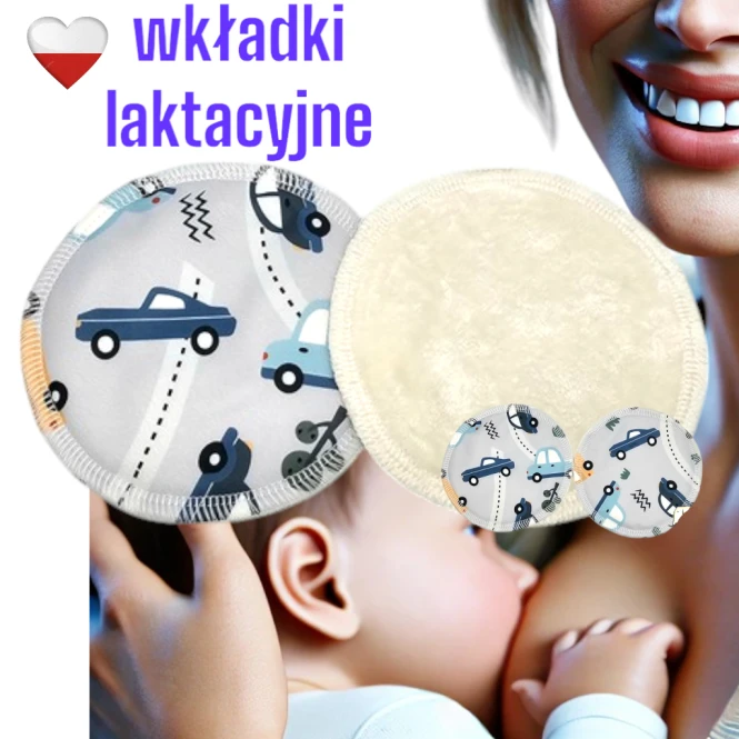 Wkładki laktacyjne PUL bambus samochody – NappiMe