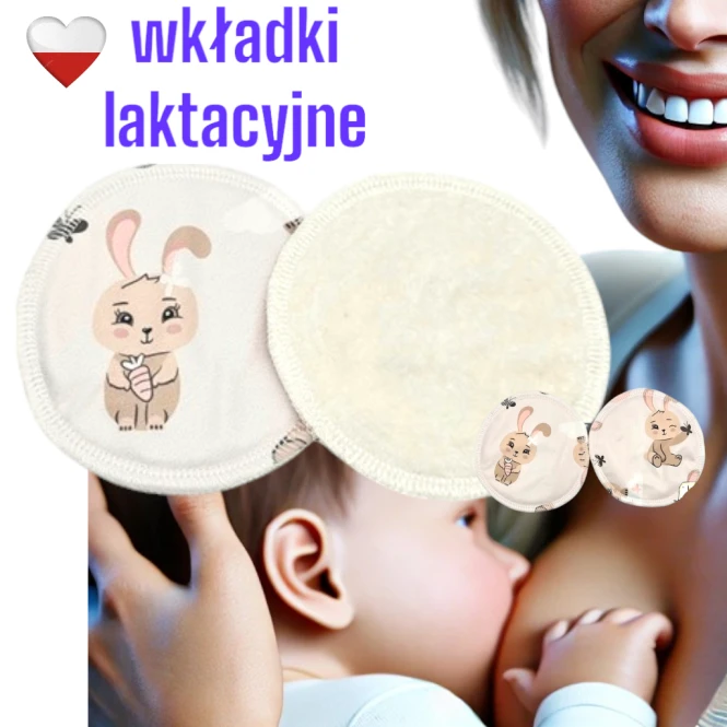 Wkładki laktacyjne PUL bambus króliczki – NappiMe