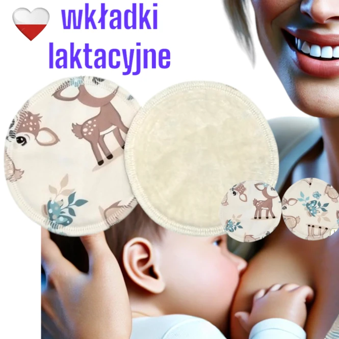 Wkładki laktacyjne PUL bambus sarenki – NappiMe