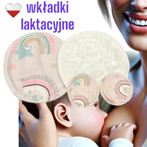 Wkładki laktacyjne PUL bambus tęcza – NappiMe