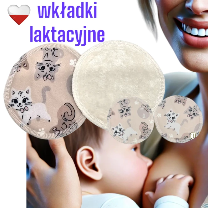 Wkładki laktacyjne PUL bambus kotki – NappiMe