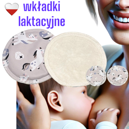 Wkładki laktacyjne PUL bambus jednorożce – NappiMe